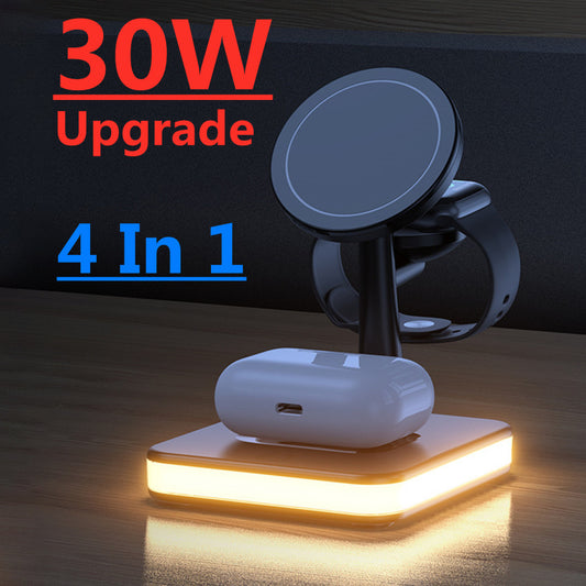 4 in 1 Wireless Magnetic Charger Stand Fast Charging Dock Station